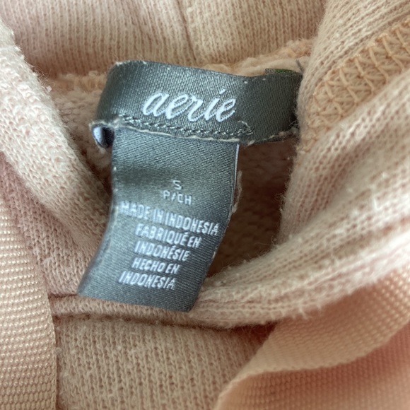 Aerie pullover baby pink hoodie with zip up sides size small - Picture 3 of 4